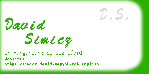 david simicz business card