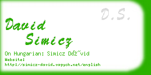 david simicz business card